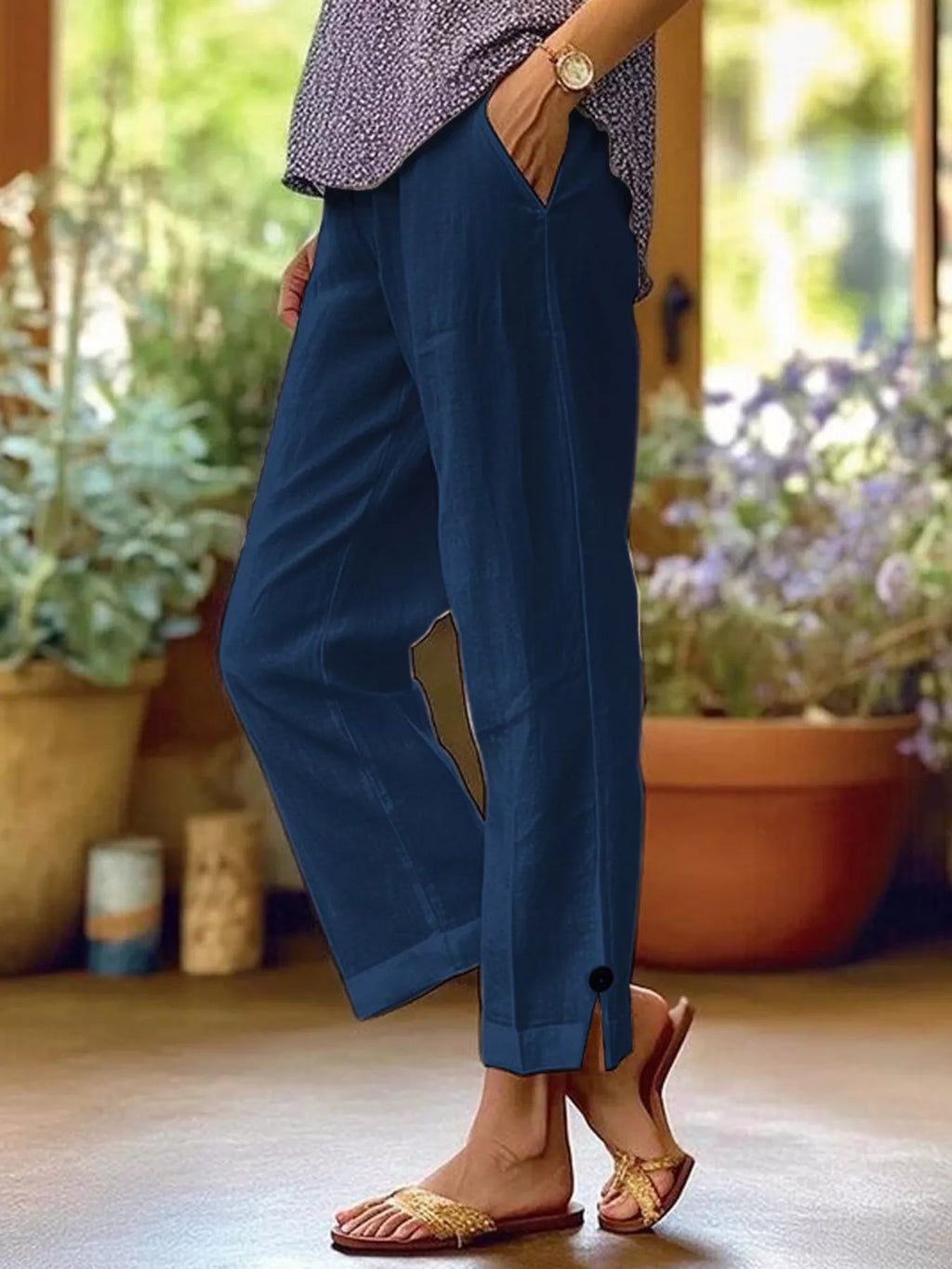 Full Size Casual Wide-Leg Pants Plus Size