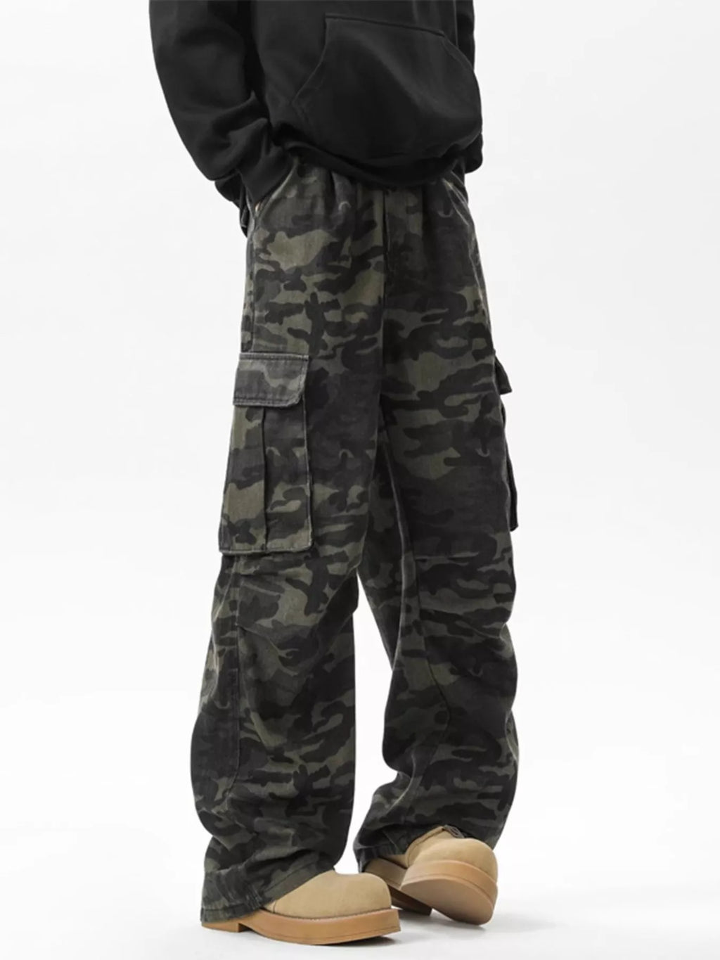 Men's Full Size Loose Fit Camouflage Cargo Pants Plus Size