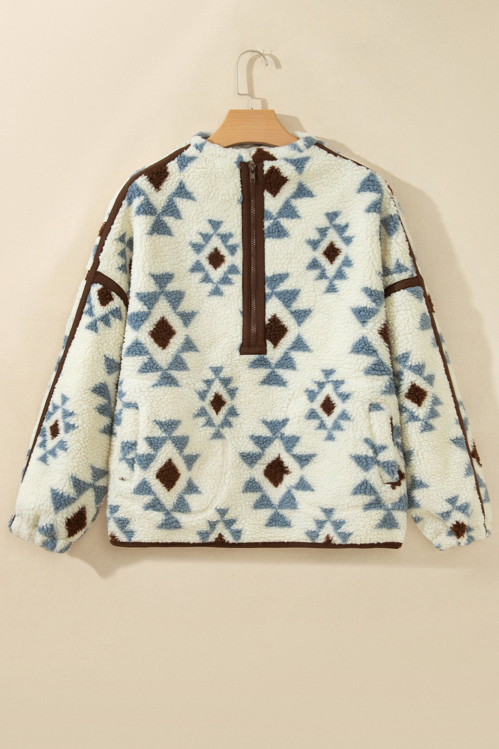 Western Geometric Sherpa Half Zip Sweatshirt
