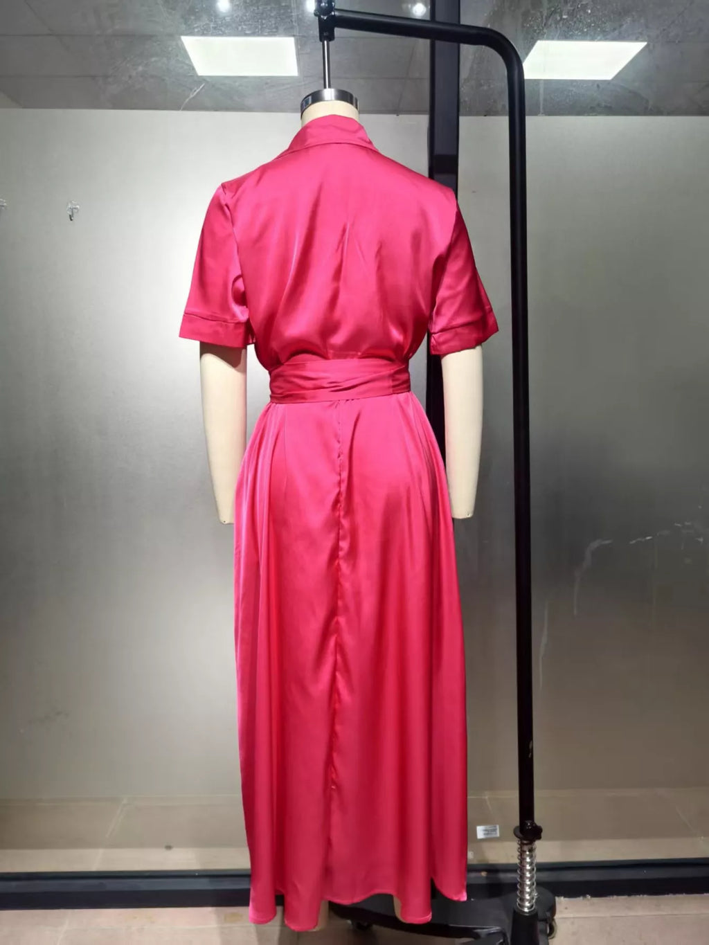 Collared Neck Maxi Shirt Dress