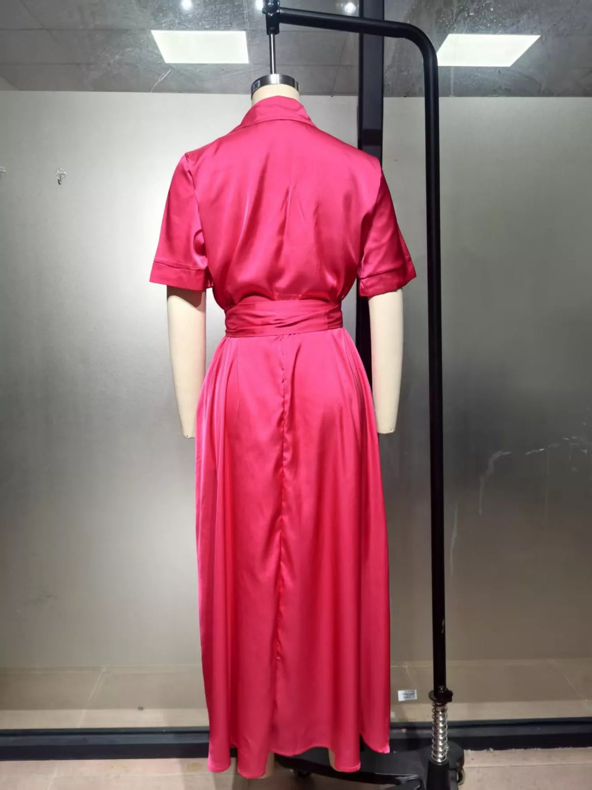Collared Neck Maxi Shirt Dress