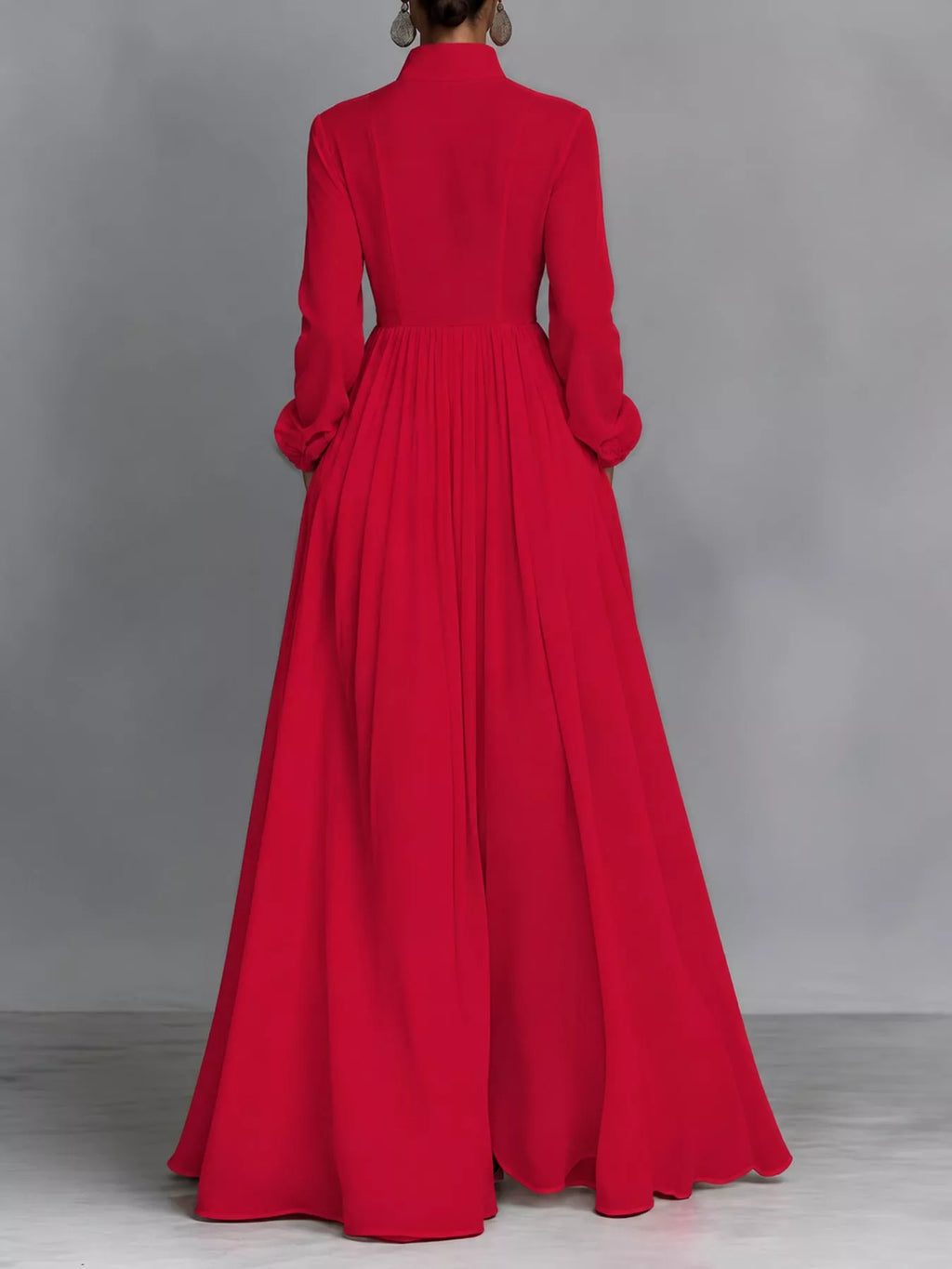 Full Size Long-Sleeve Button Front Maxi Dress Plus Size