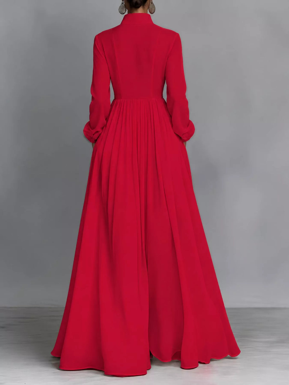 Full Size Long-Sleeve Button Front Maxi Dress Plus Size