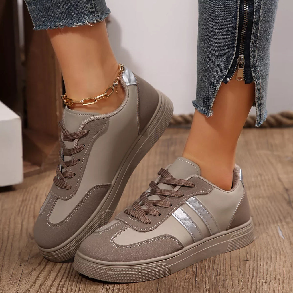 Round Toe Lace Up Sneakers