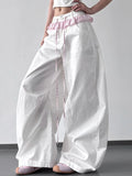 Wide Leg Drawstring Casual Pants
