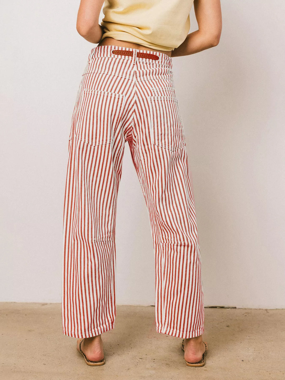 Drawstring Wide Leg Cropped Jeans