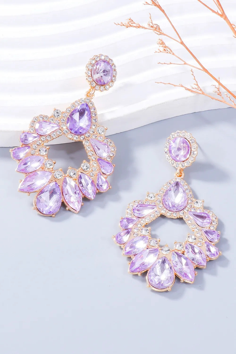 Alloy Rhinestone Chandelier Dangle Earrings