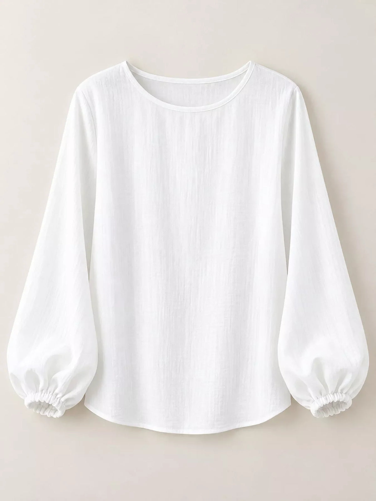 Full Size Elasticated Cuffs Long Sleeve Blouse Plus Size