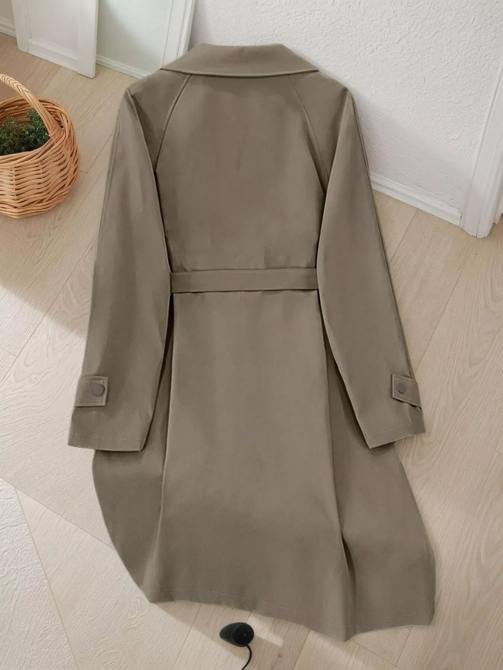 Lapel Collar Longline Trench Coat