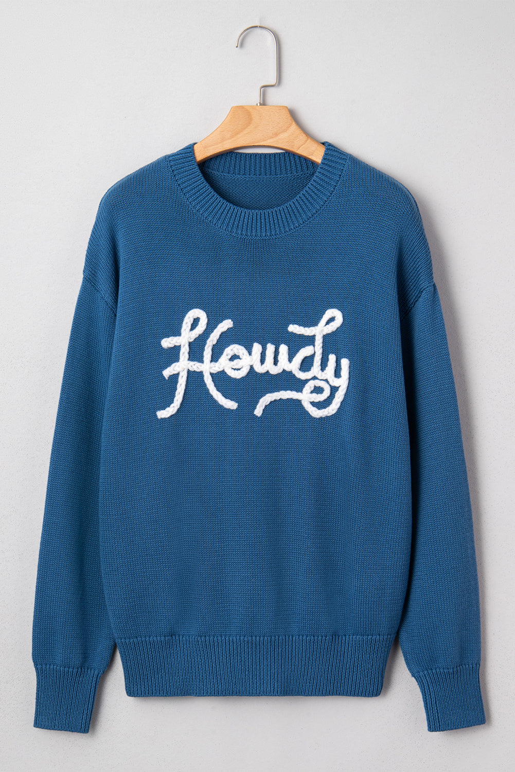 Western Howdy Embroidered Crewneck Sweater