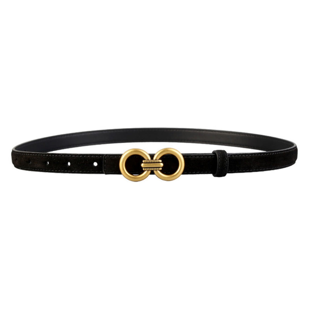 Golden Double Circle Buckle Belt