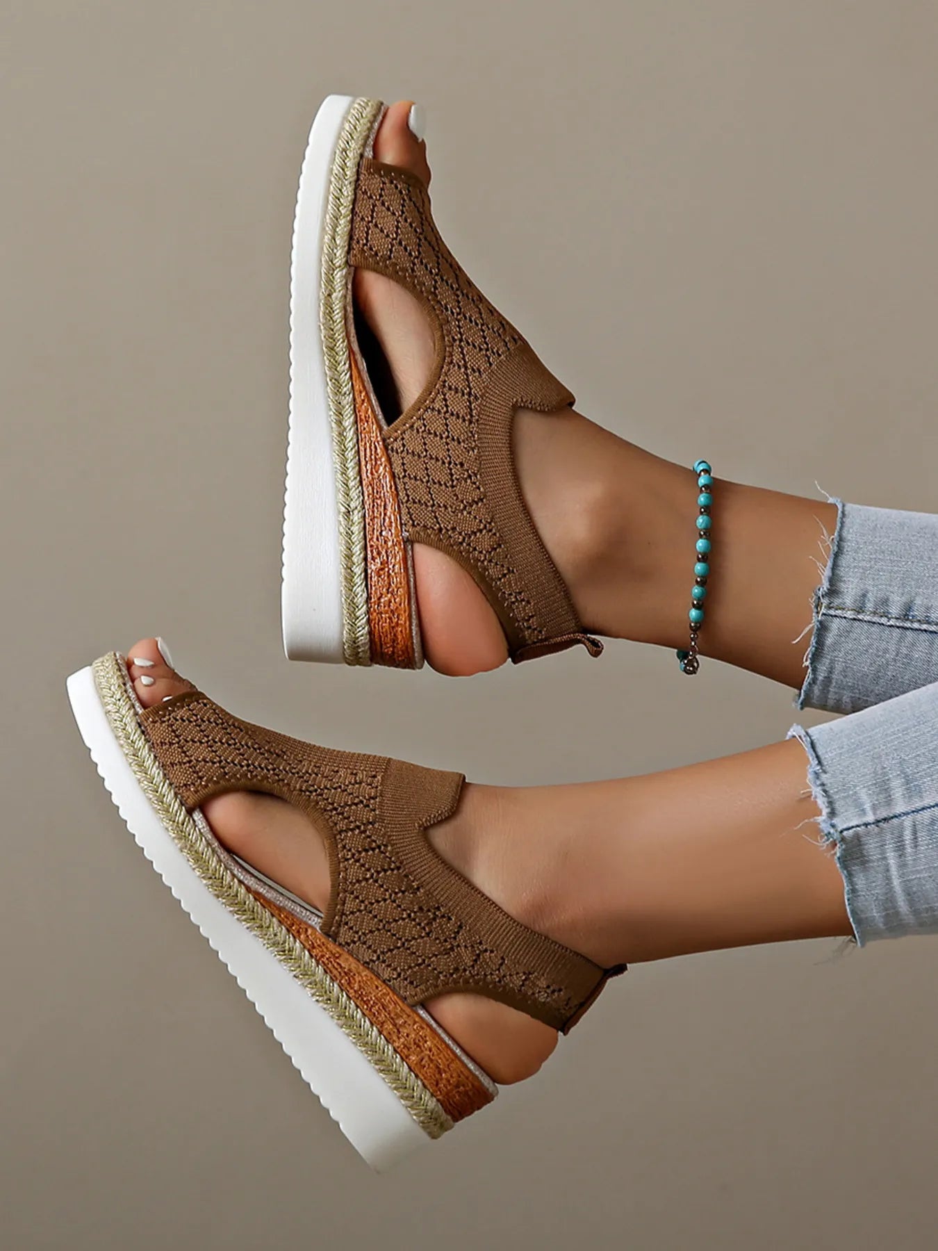 Open Toe Platform Wedge Sandals
