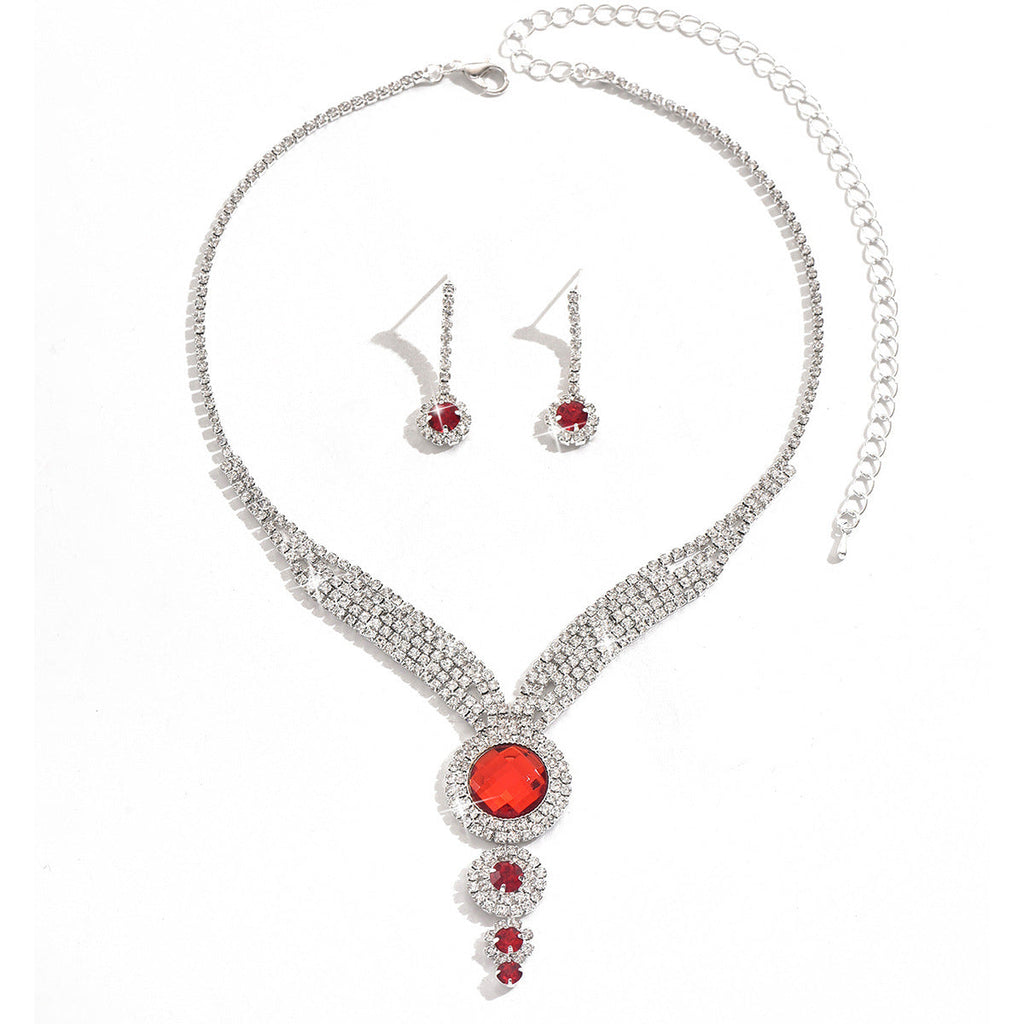 Oem And Dropshipping Cross-Border Hot-Selling Retro Claw Chain Round Clavicle Chain Necklace Earrings Holiday Photography Jewelry Set