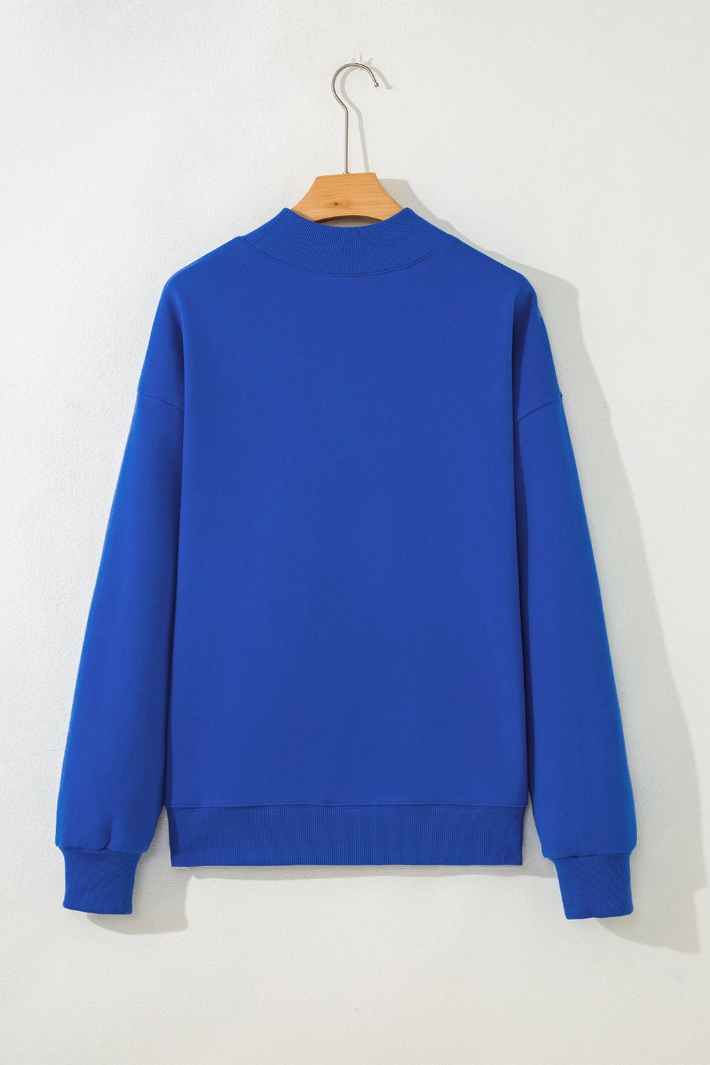 Solid Mock Neck Oversized Sweatshirt