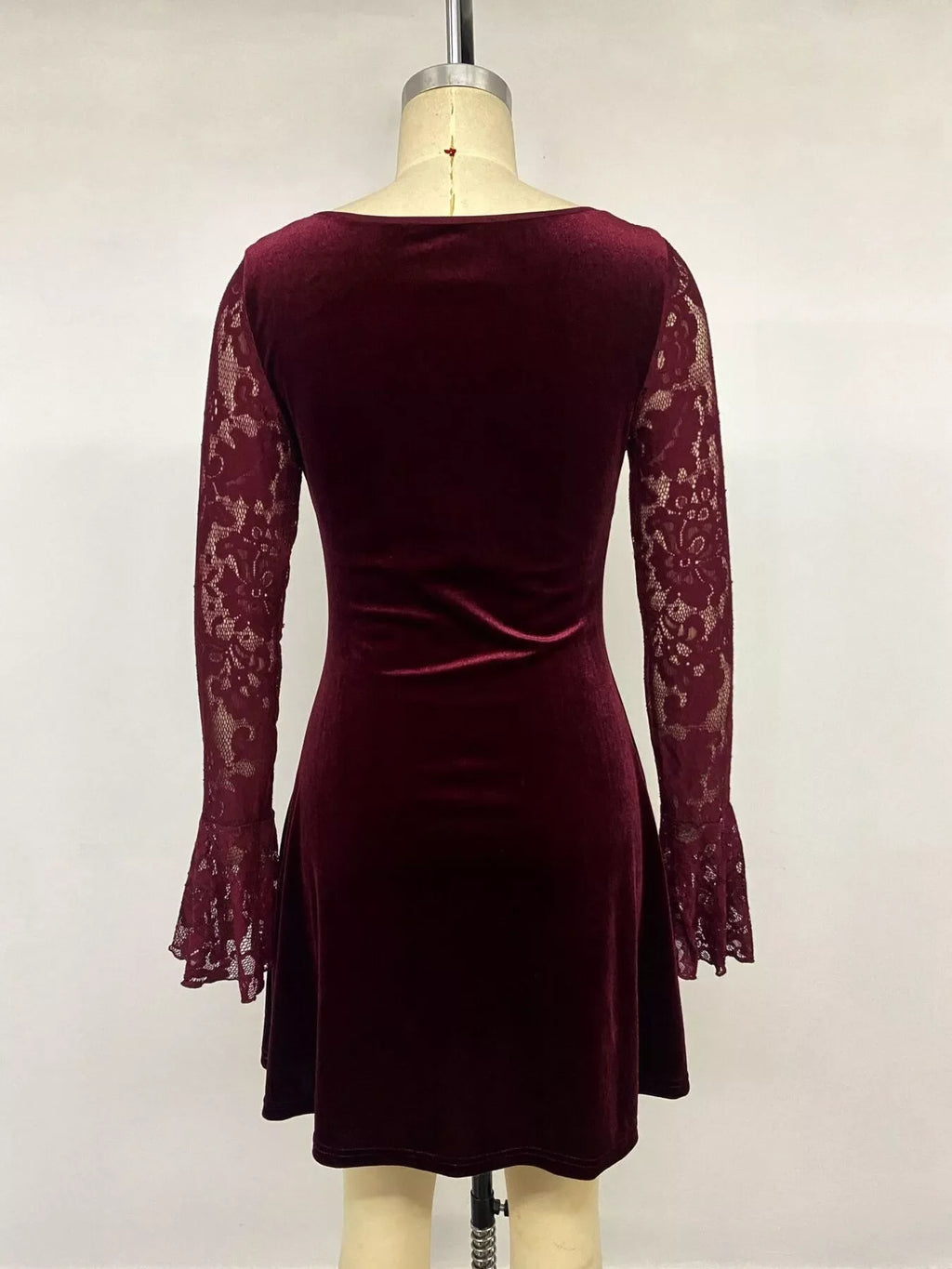 Lace Flare Sleeve Mini Dress