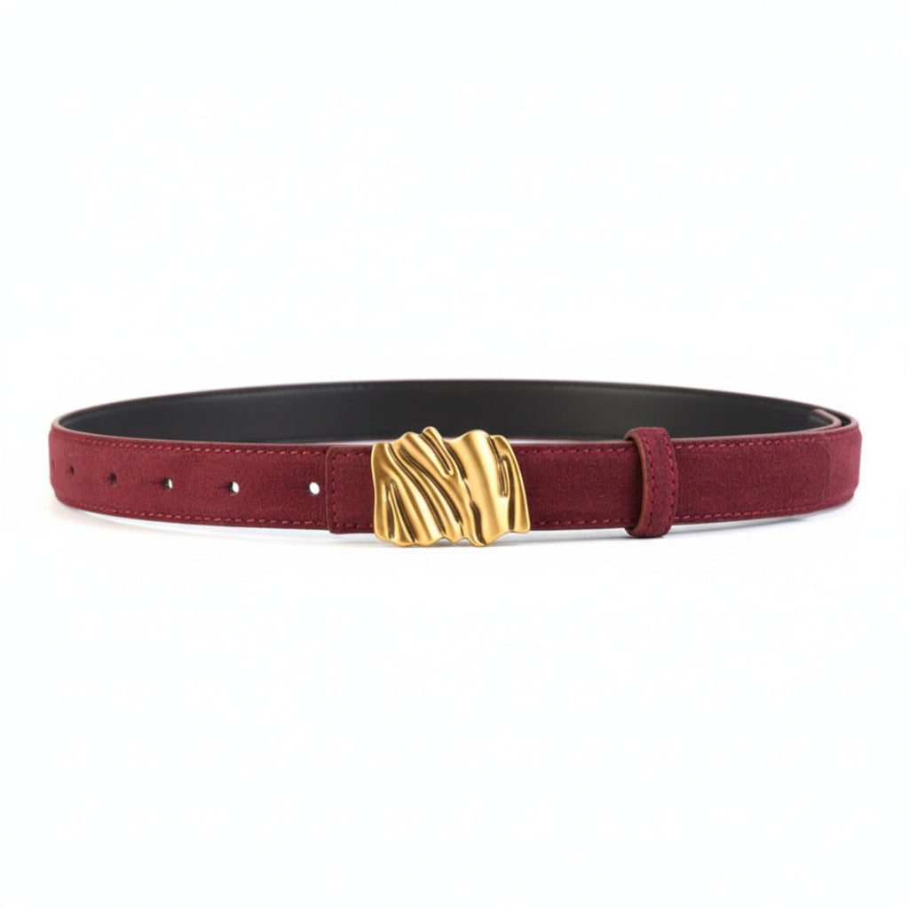 Abstract Buckle Leather Belt