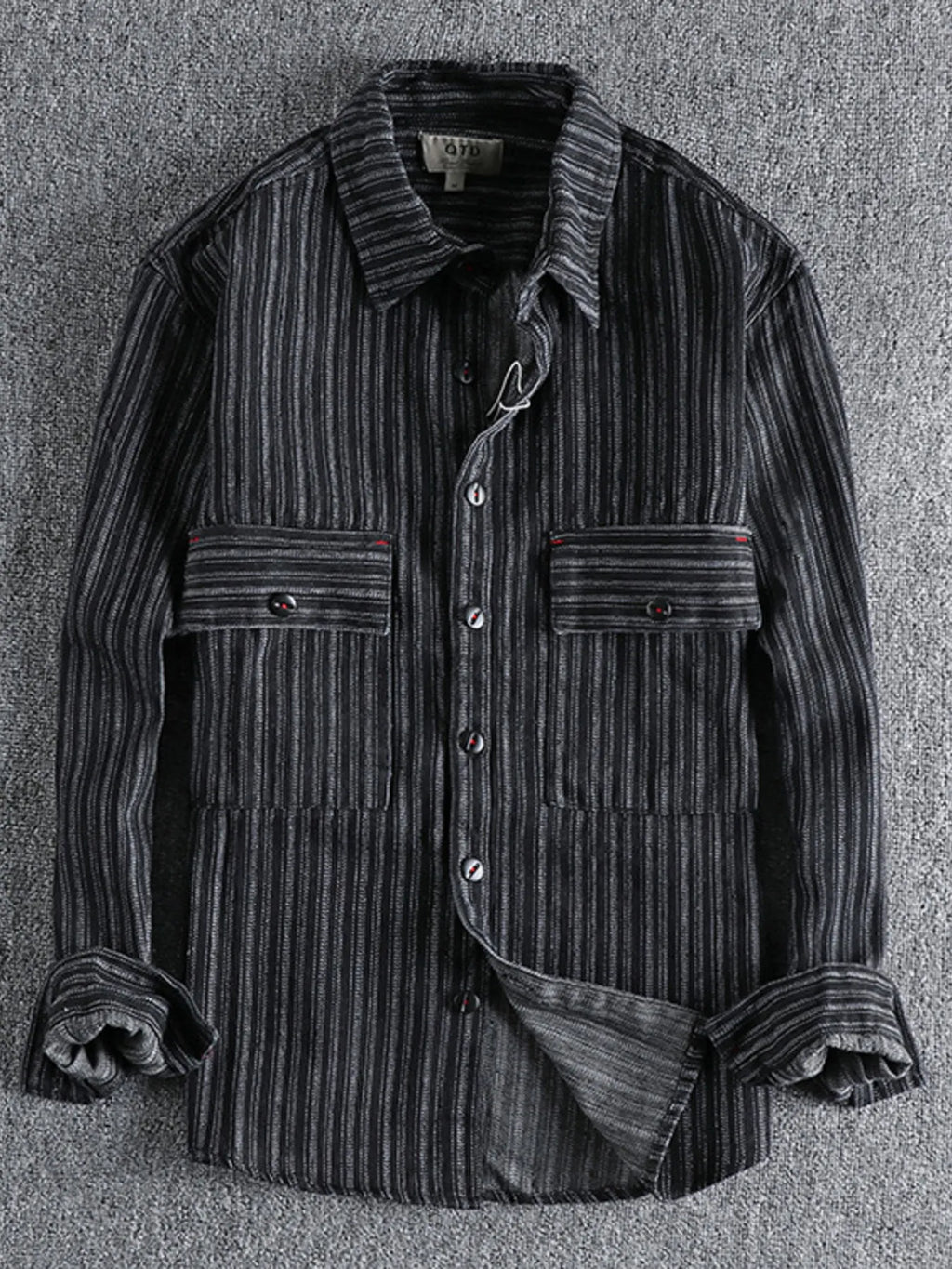 Men's Striped Button Down Denim Shirt