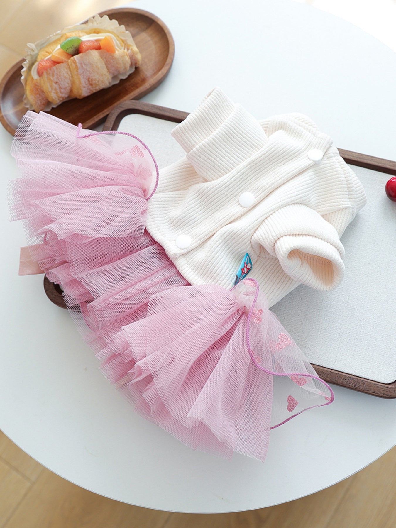 Pearl-Embellished Pet Dress