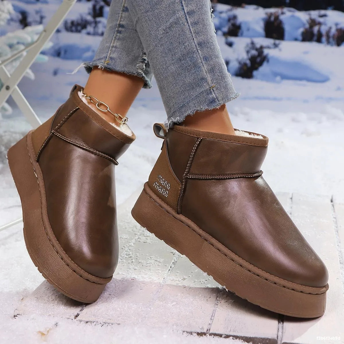Faux-Fur Platform Ankle Boots