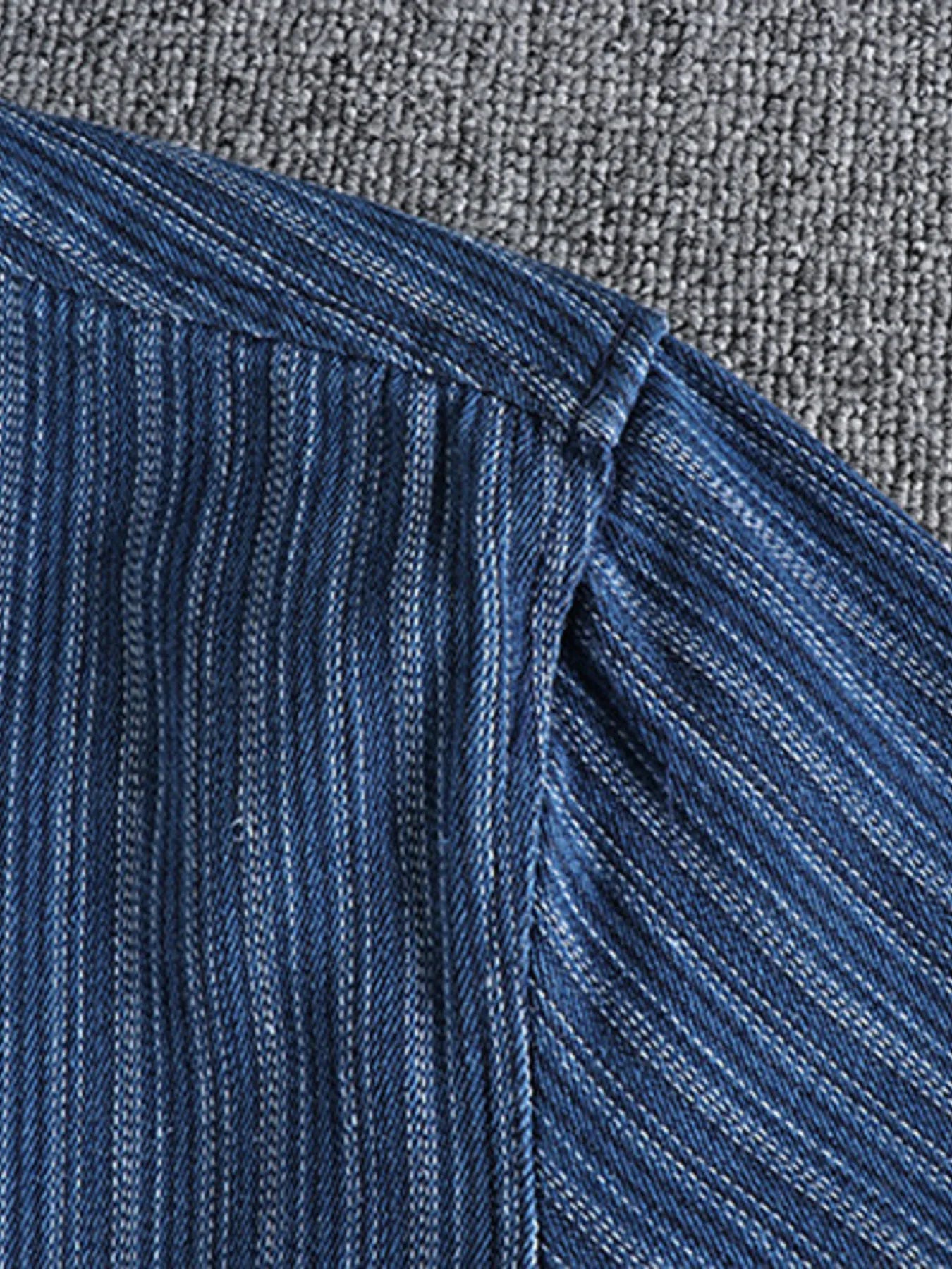 Men's Striped Button Down Denim Shirt