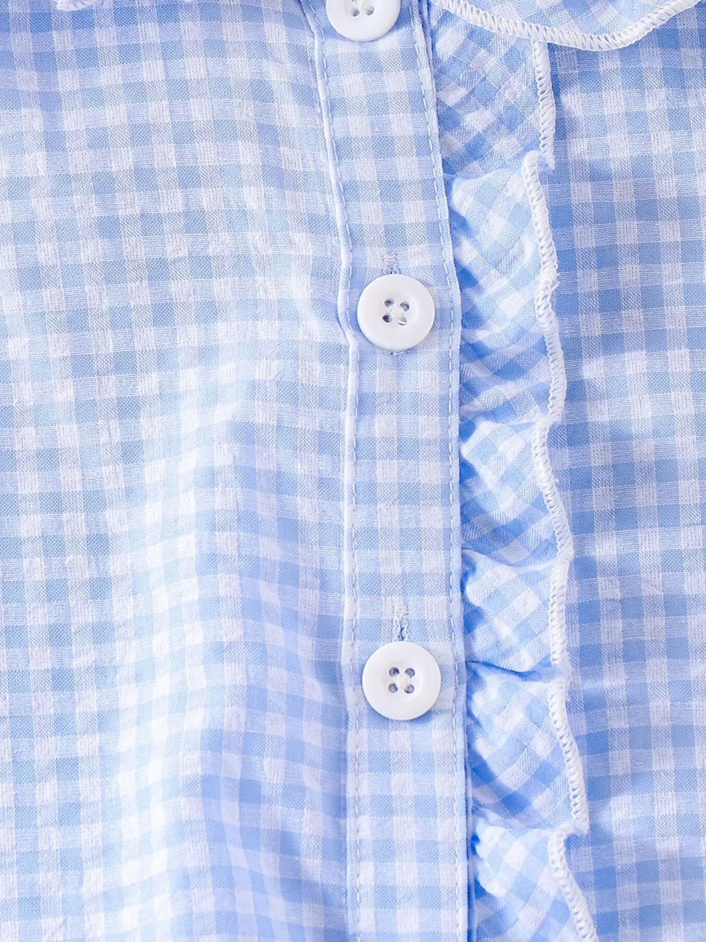 Children's Gingham Ruffle Collar Sleeveless Shirt