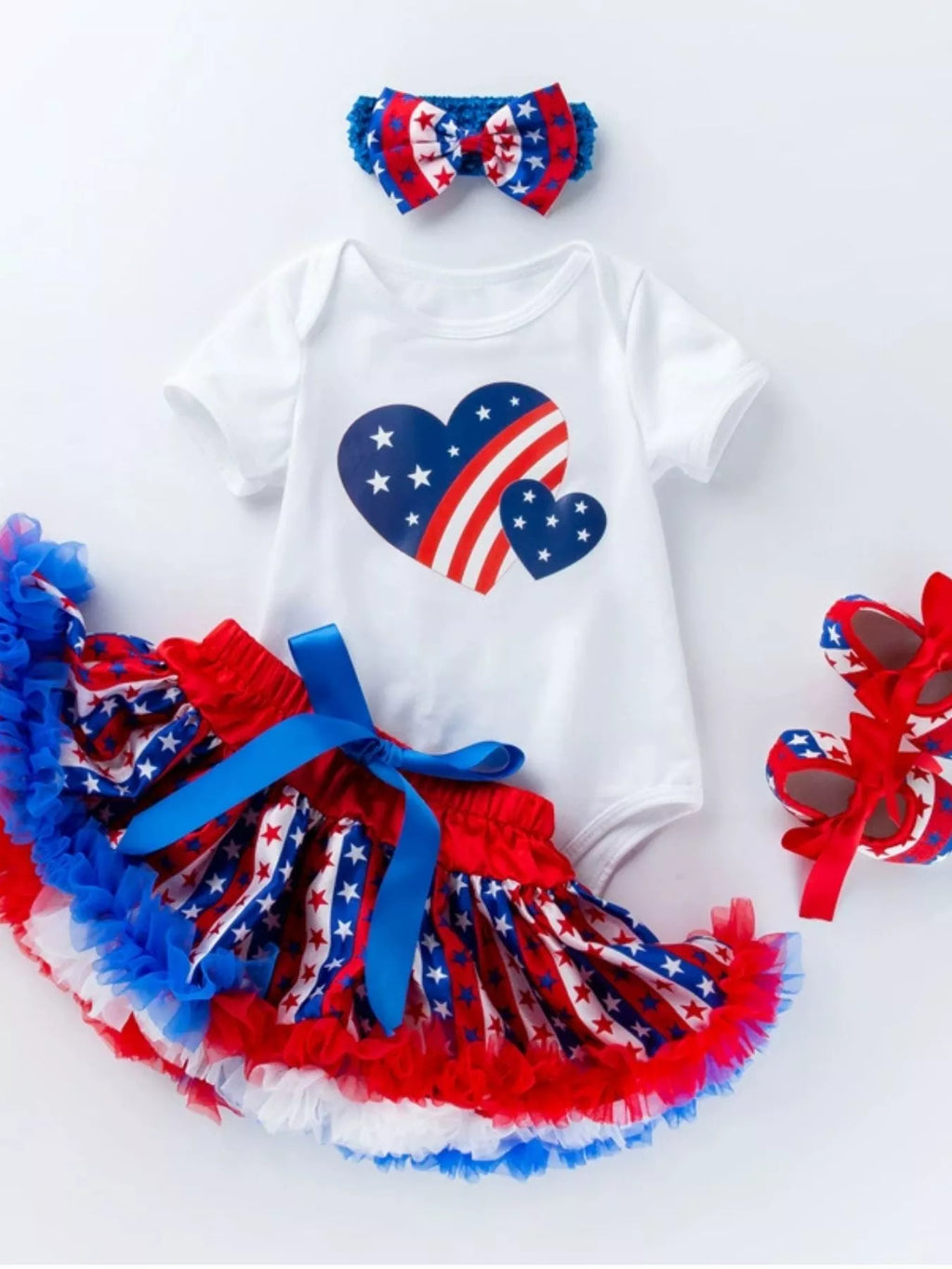 Children's Patriotic 4th of July 4 Piece Outfit Set