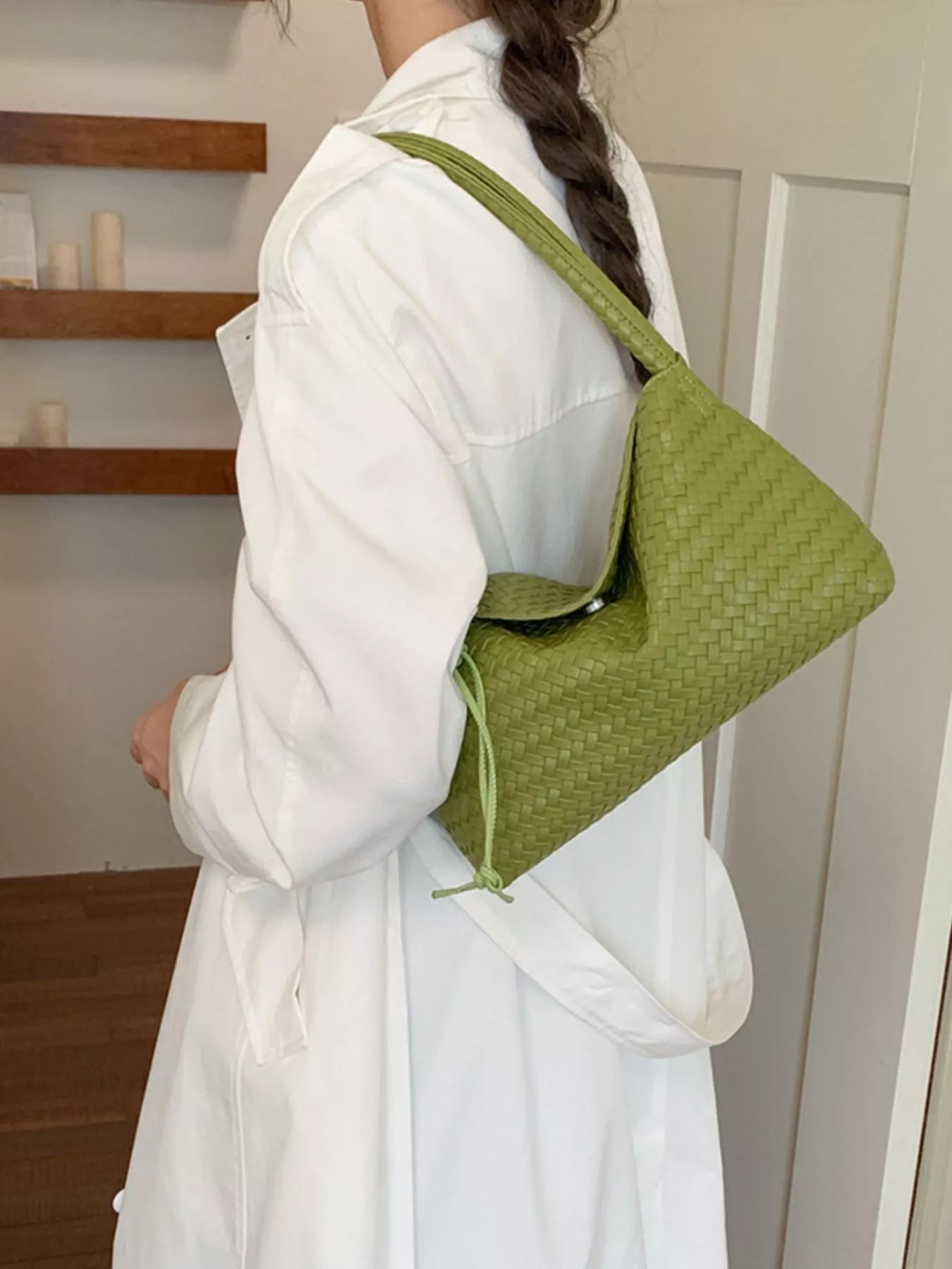 Woven Leather Shoulder Bag