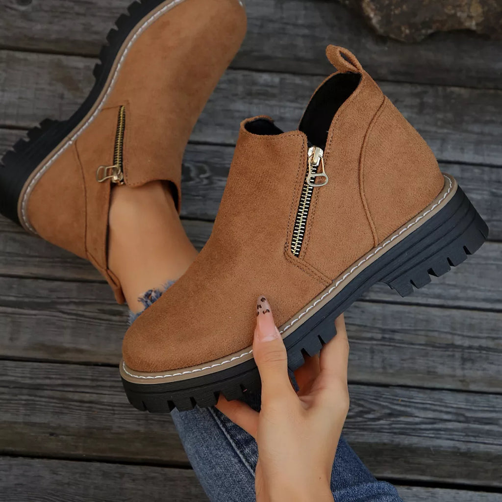 Ankle Boots with Zipper Detail
