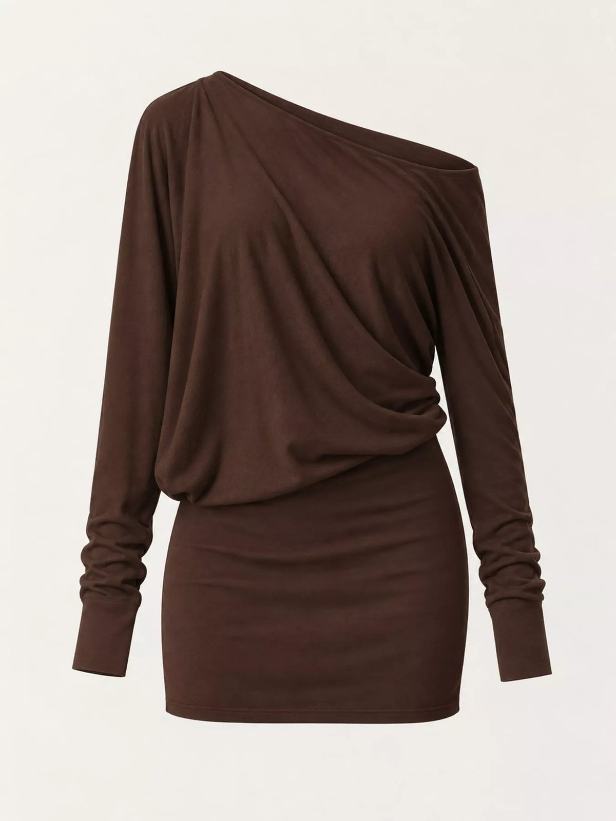 One Shoulder Knit Mini Dress