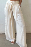 Tie Waist Pleated Wide Leg Pants
