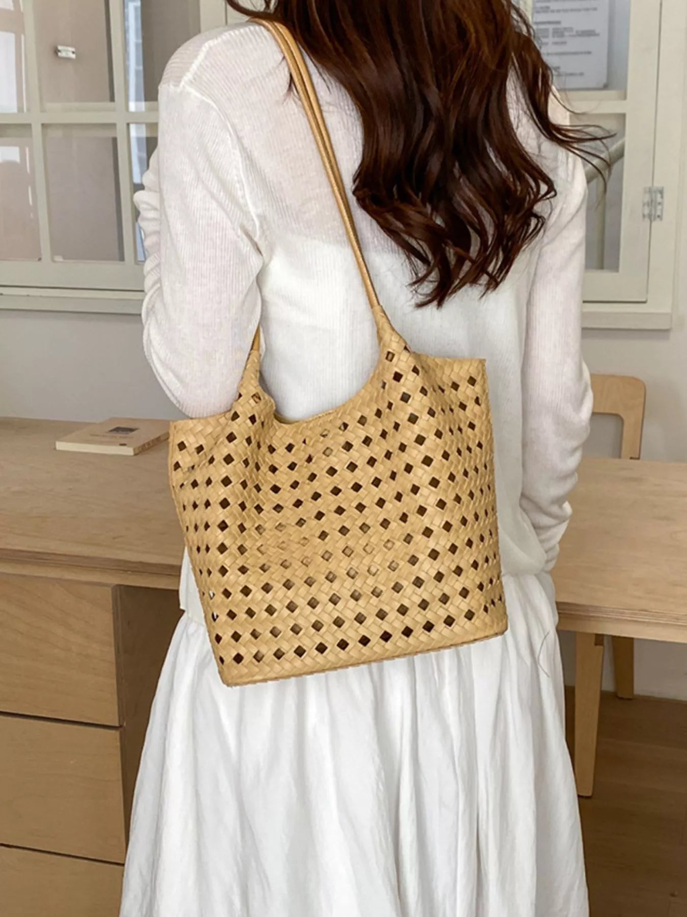 Woven Leather Shoulder Bag