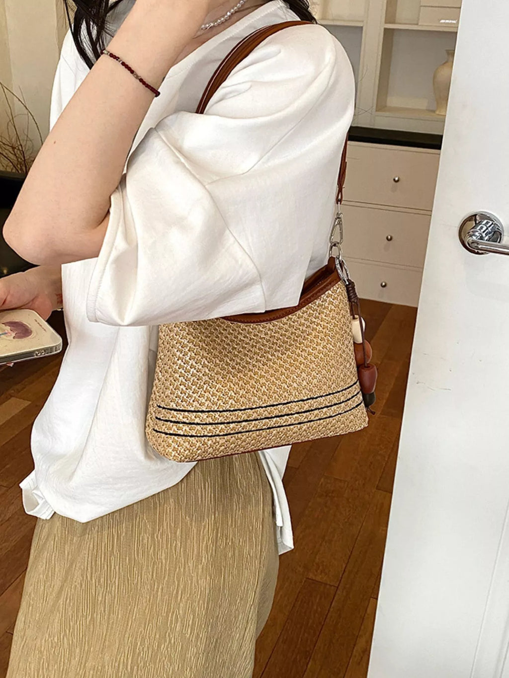 Woven Straw Crossbody Bag