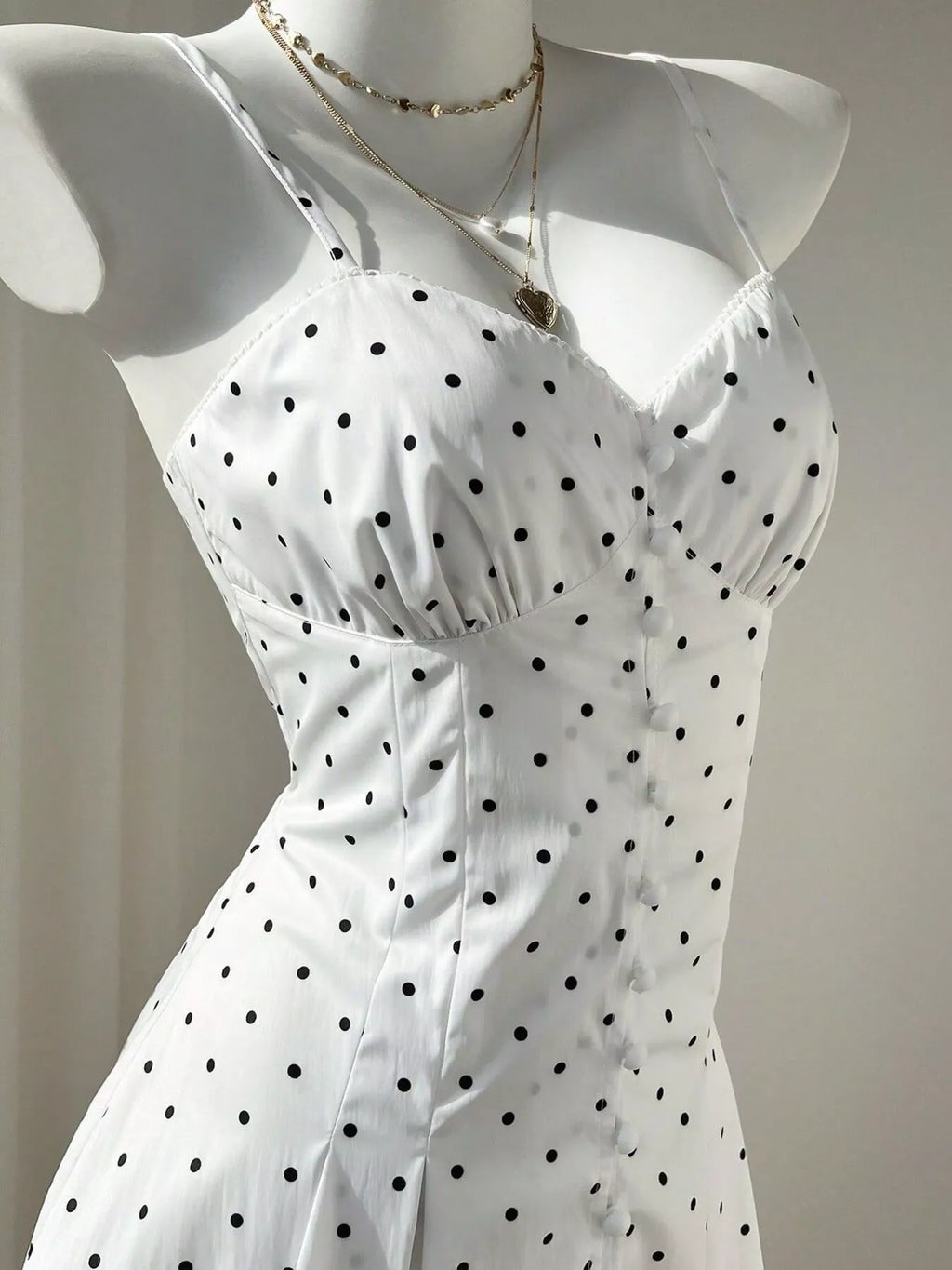 Polka Dot Spaghetti Strap Mini Dress