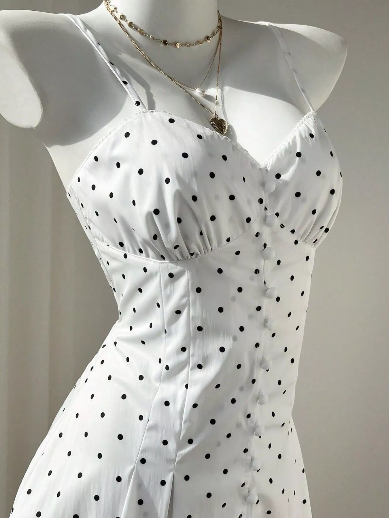 Polka Dot Spaghetti Strap Mini Dress