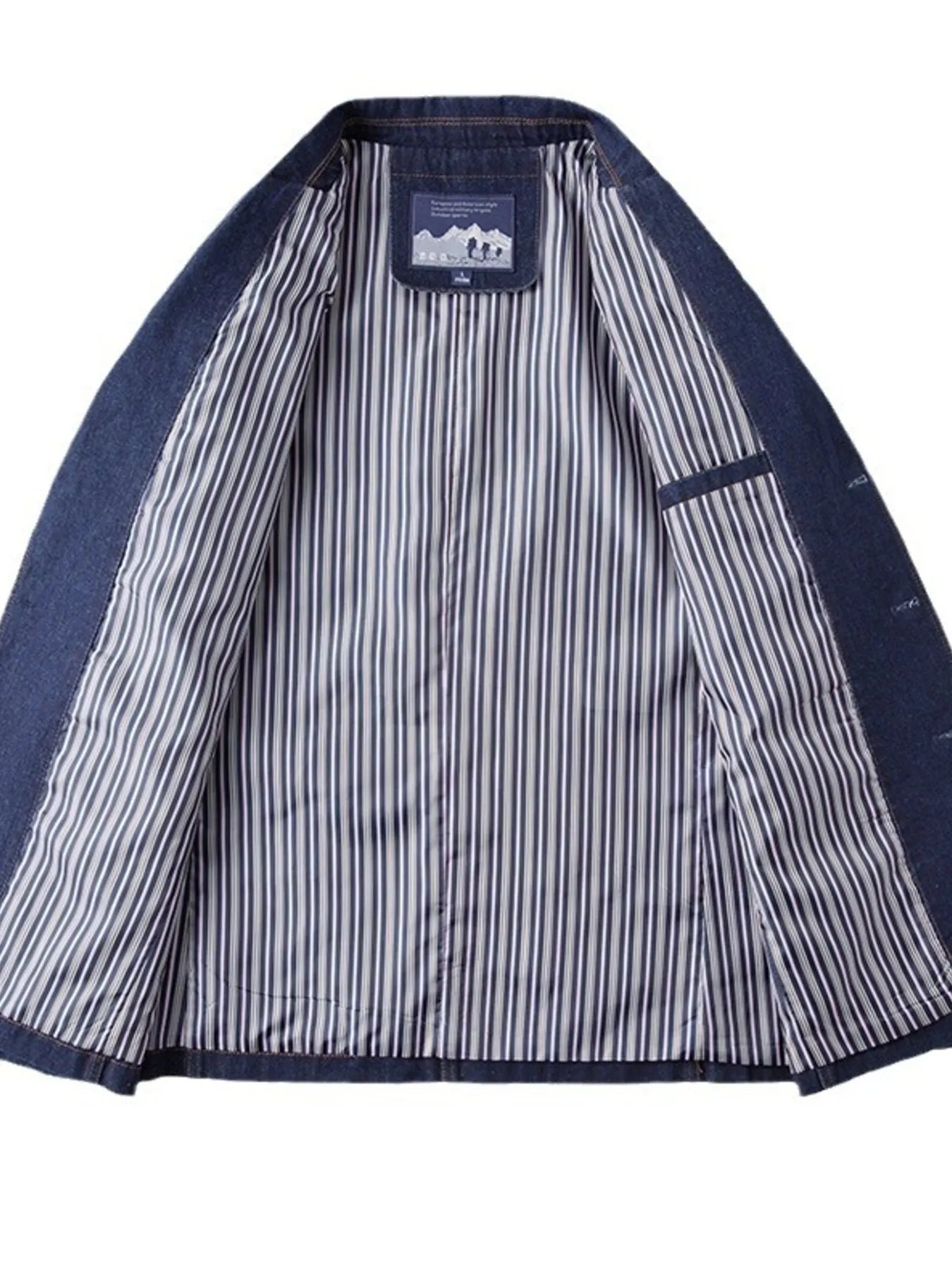 Men's Plus Size Classic Button Up Denim Blazer