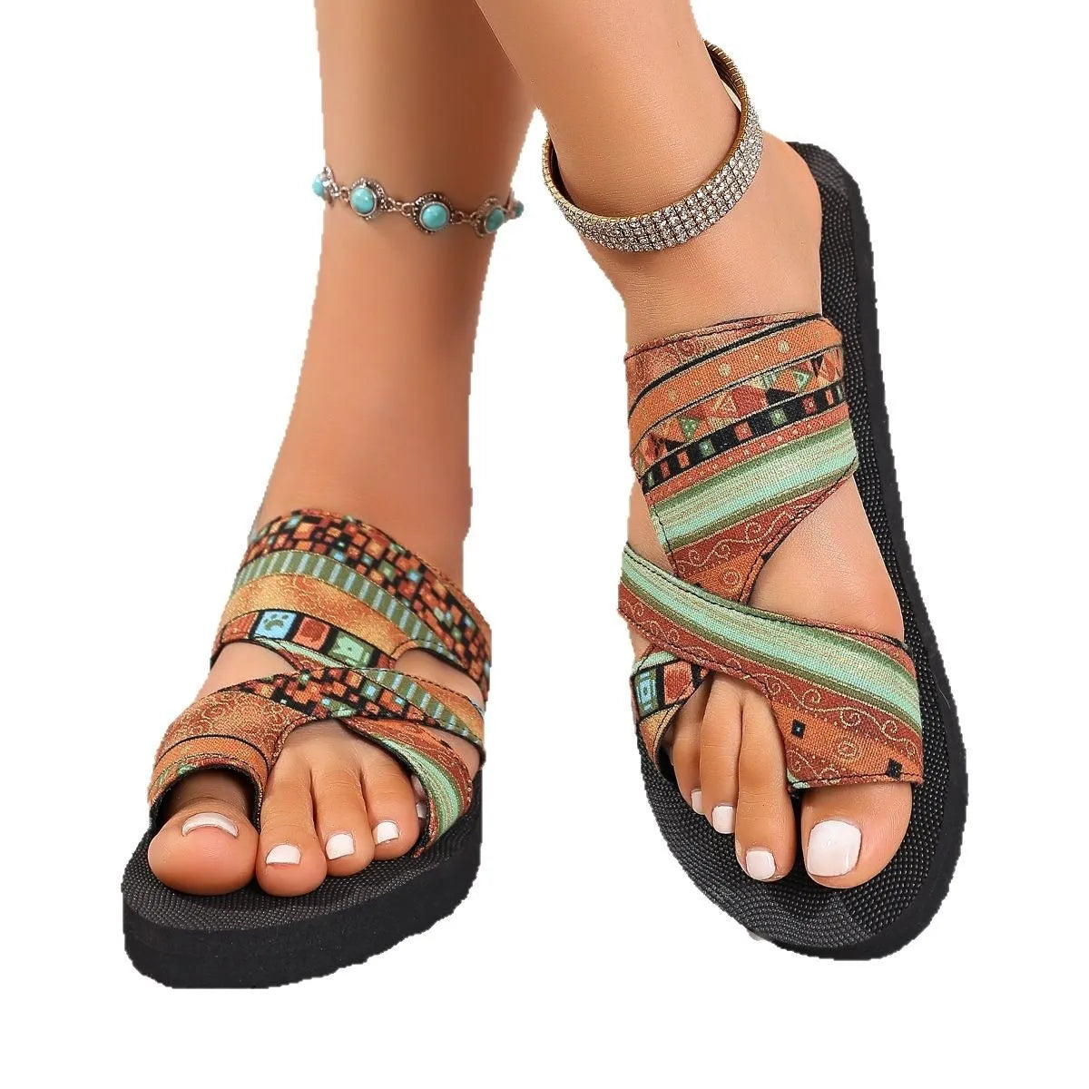 Toe Loop Platform Sandals