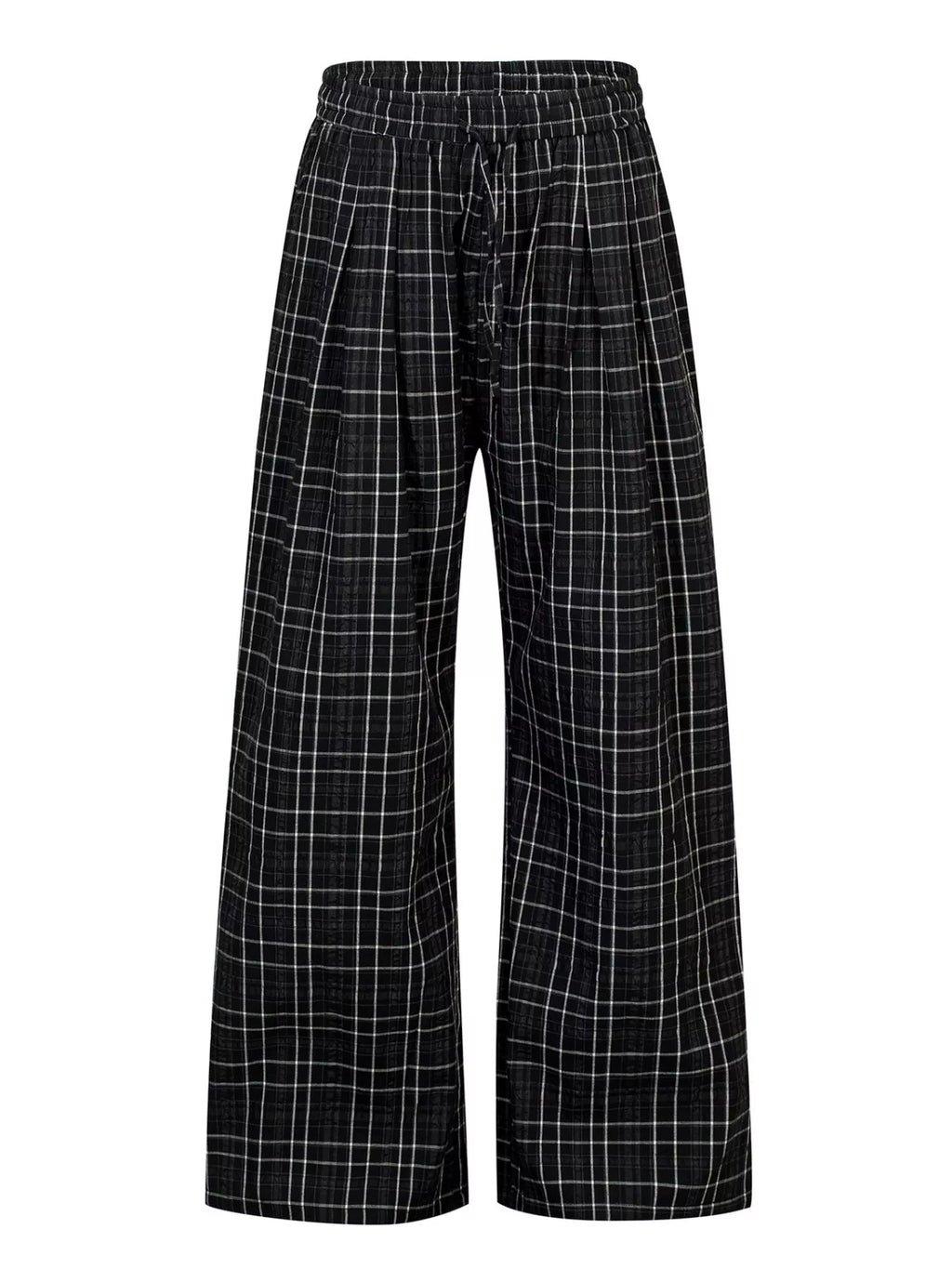 Men's Plaid Wide-Leg Pants