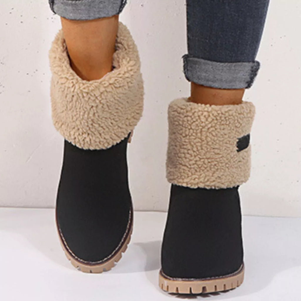 Round Toe Block Heels Boots