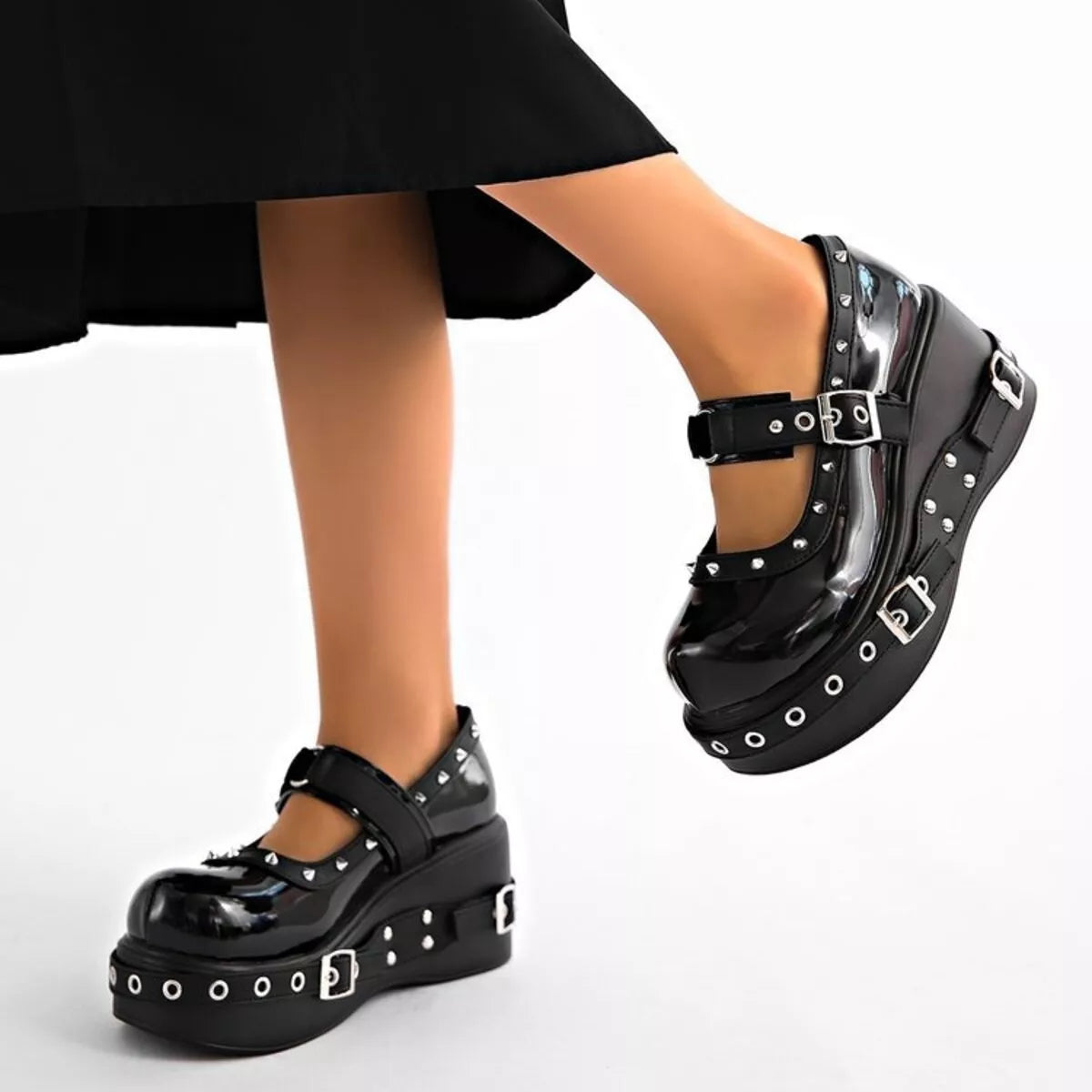 Round Toe Studded Loafers