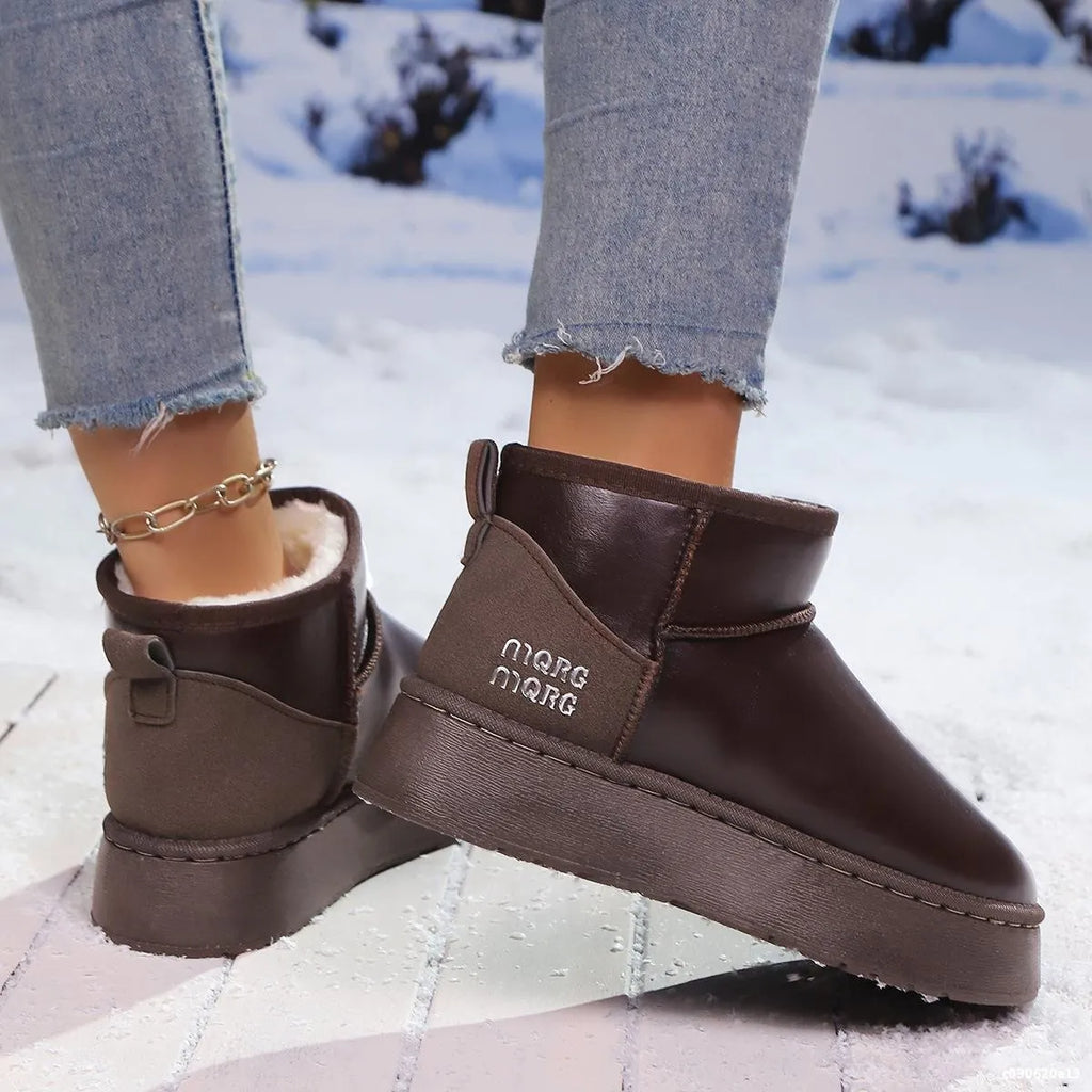 Faux-Fur Platform Ankle Boots