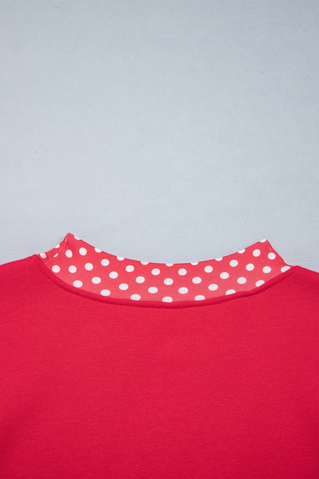 Brown Colorblock Polka Dot Contrast Trim Oversized Sweatshirt