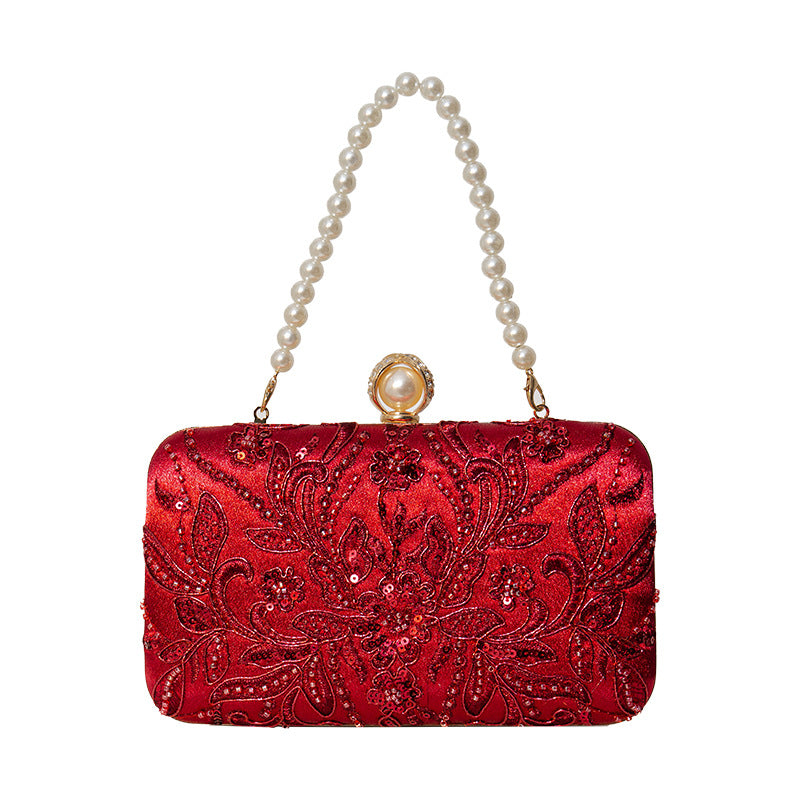 Beaded-embroidery Tote Bag In A Modern Chinese Style For Women
