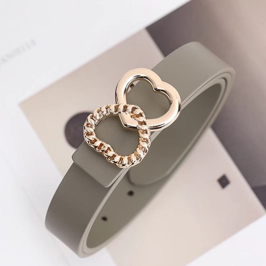 Adjustable Heart Buckle Belt