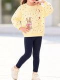 Children's Cute Bunny Sweatshirt and Leggings Set