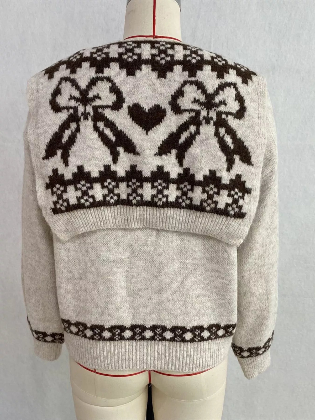 Scarf Detail Dropped Shoulder Sweater