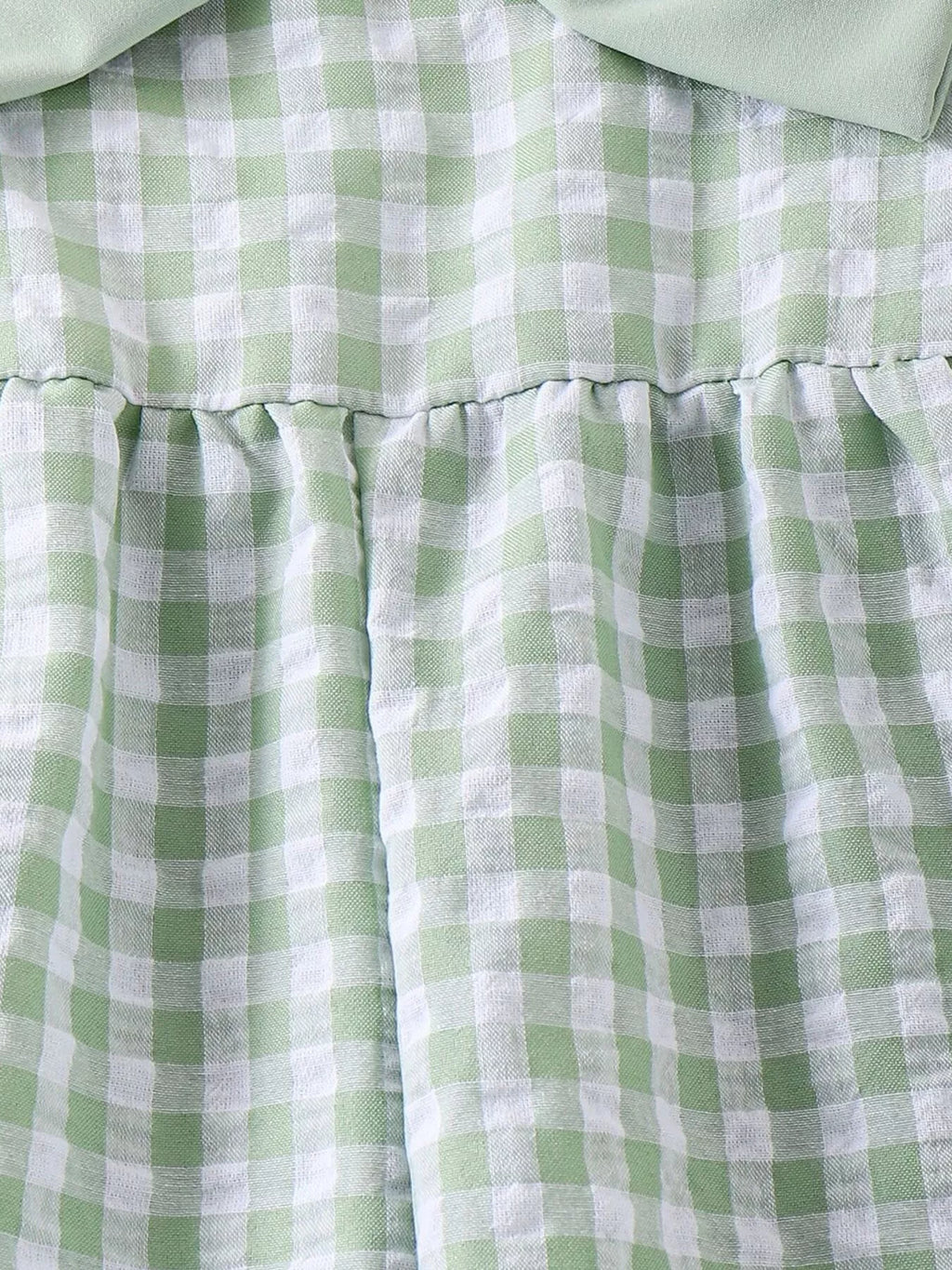 Children's Bow Plaid Wide Strap Jumpsuit