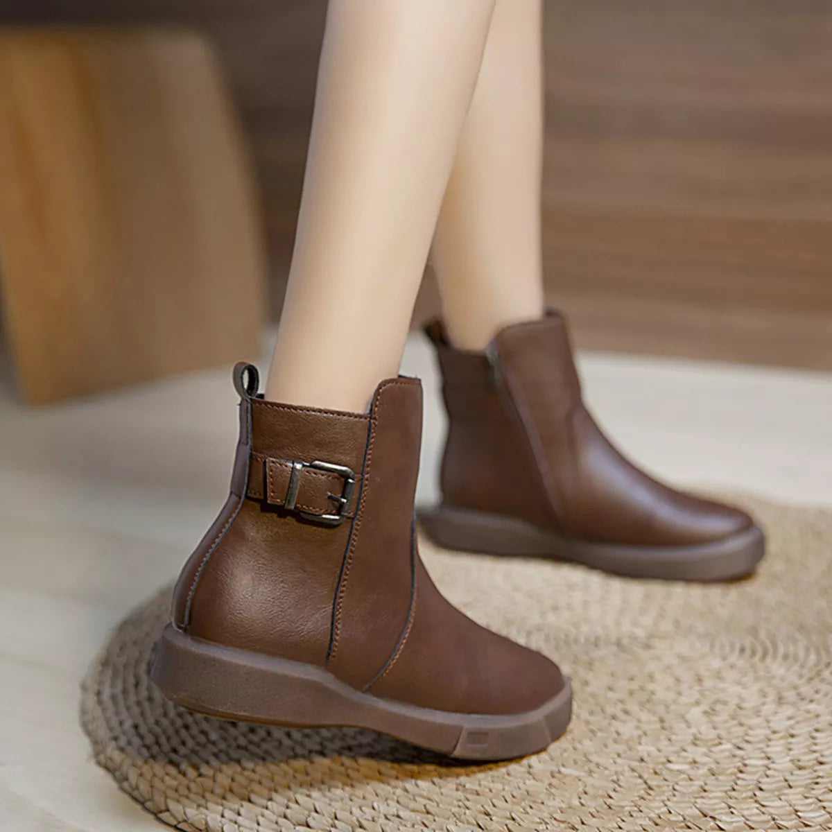 Round Toe Platform Boots