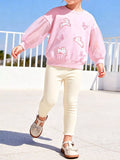 Children's Bunny and Butterfly Mesh Sleeve Sweatshirt and Leggings Set