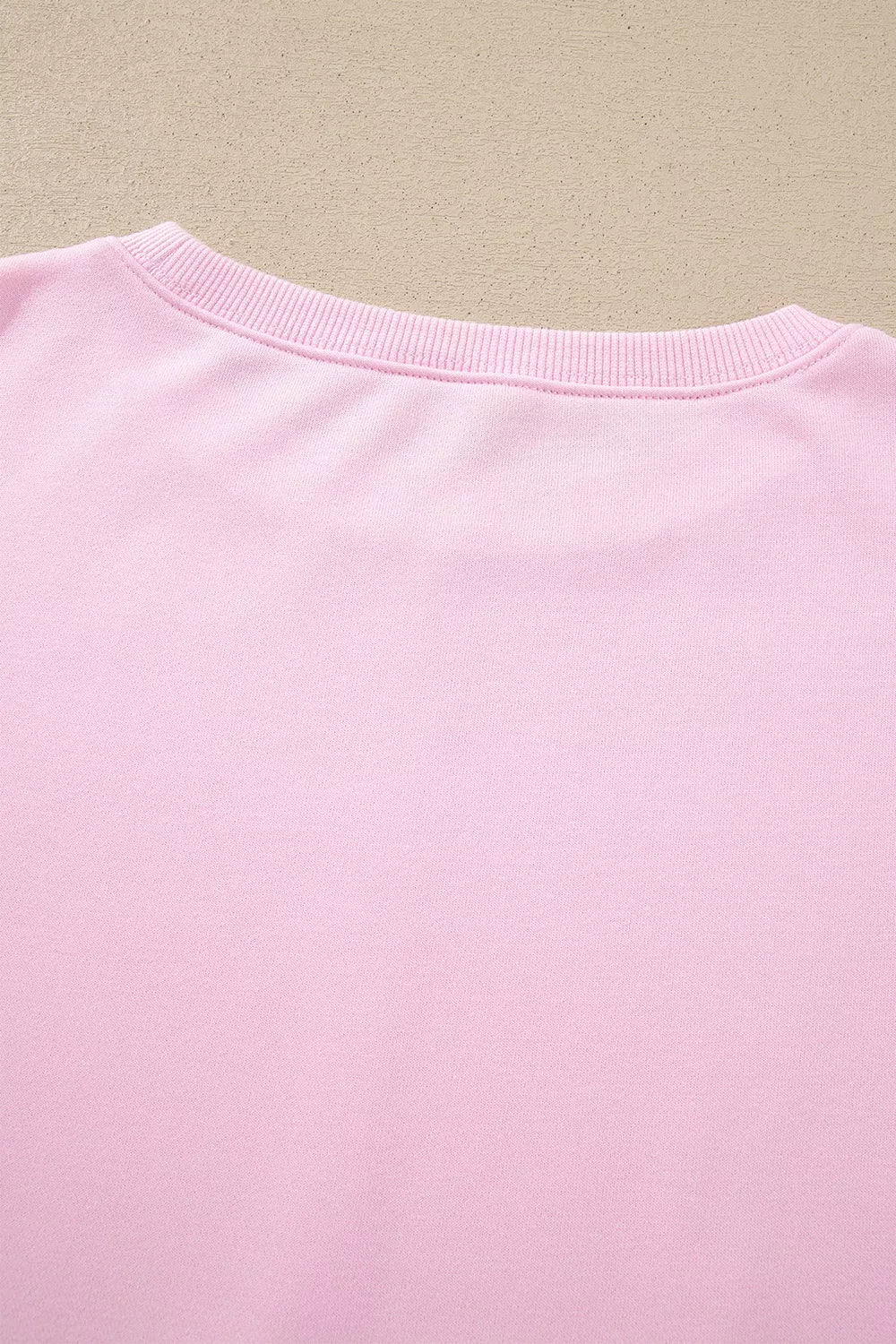 Solid Color Raw Seam Lace Detail Loose Casual Sweatshirt
