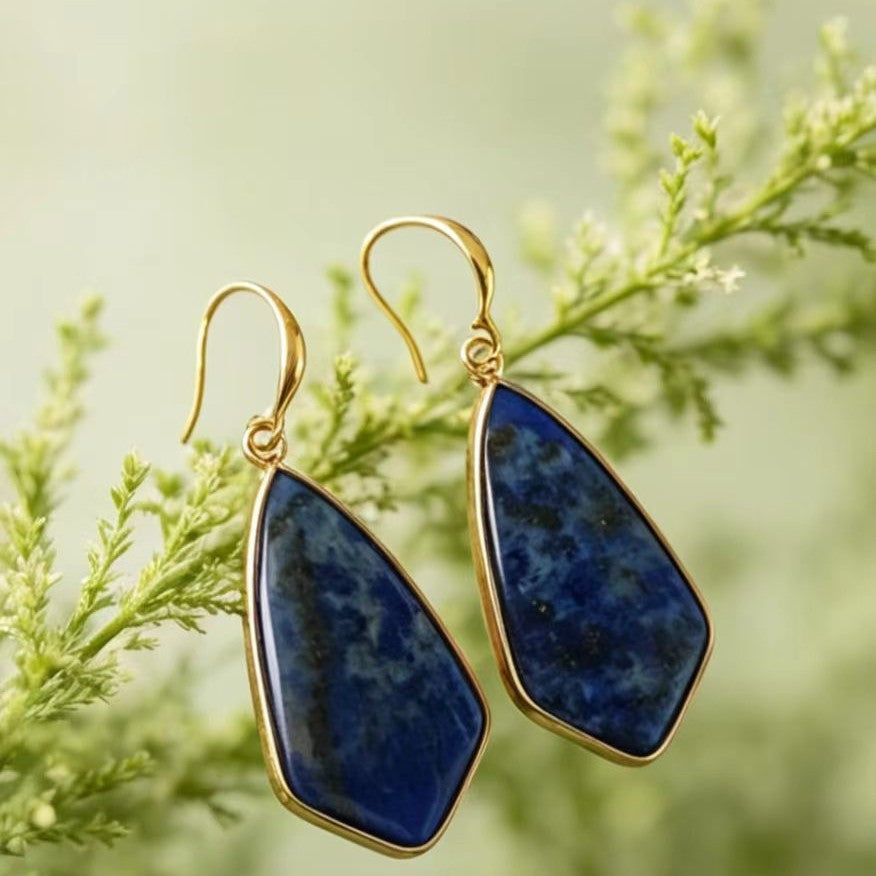Natural Stone Drop With Edging Irregular-shaped Stone Earrings